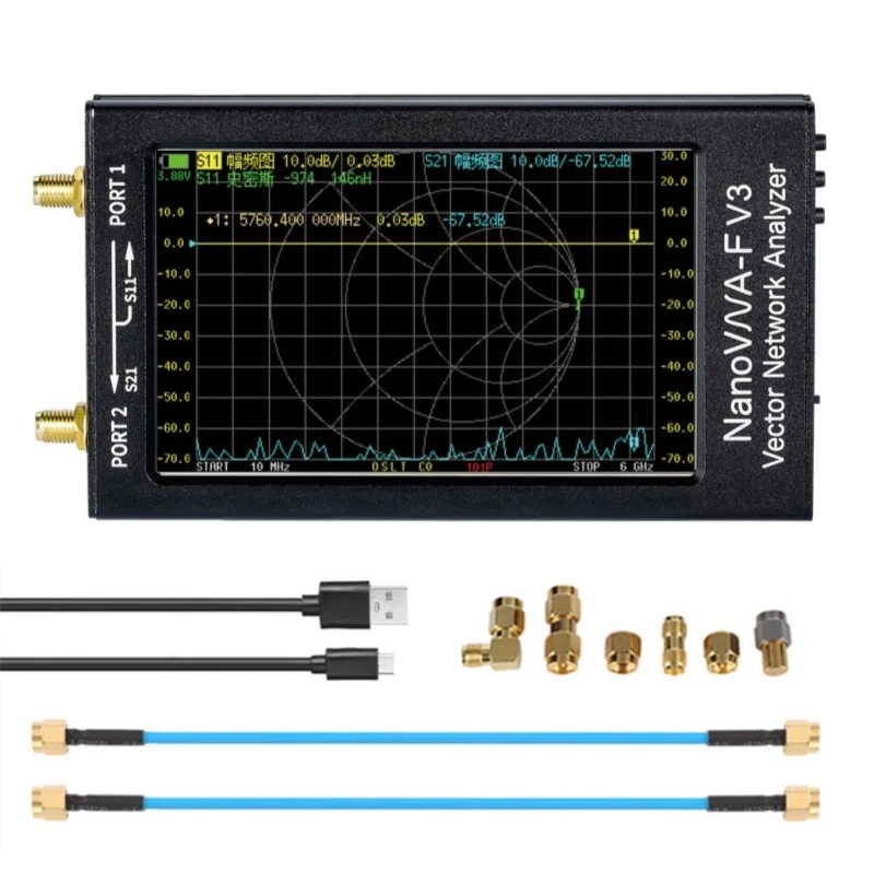 2023 Latest NanoVNA-F V3 4.3 inch 6GHz HF VHF UHF Vector Network Analyzer Antenna Analyzer SWR
