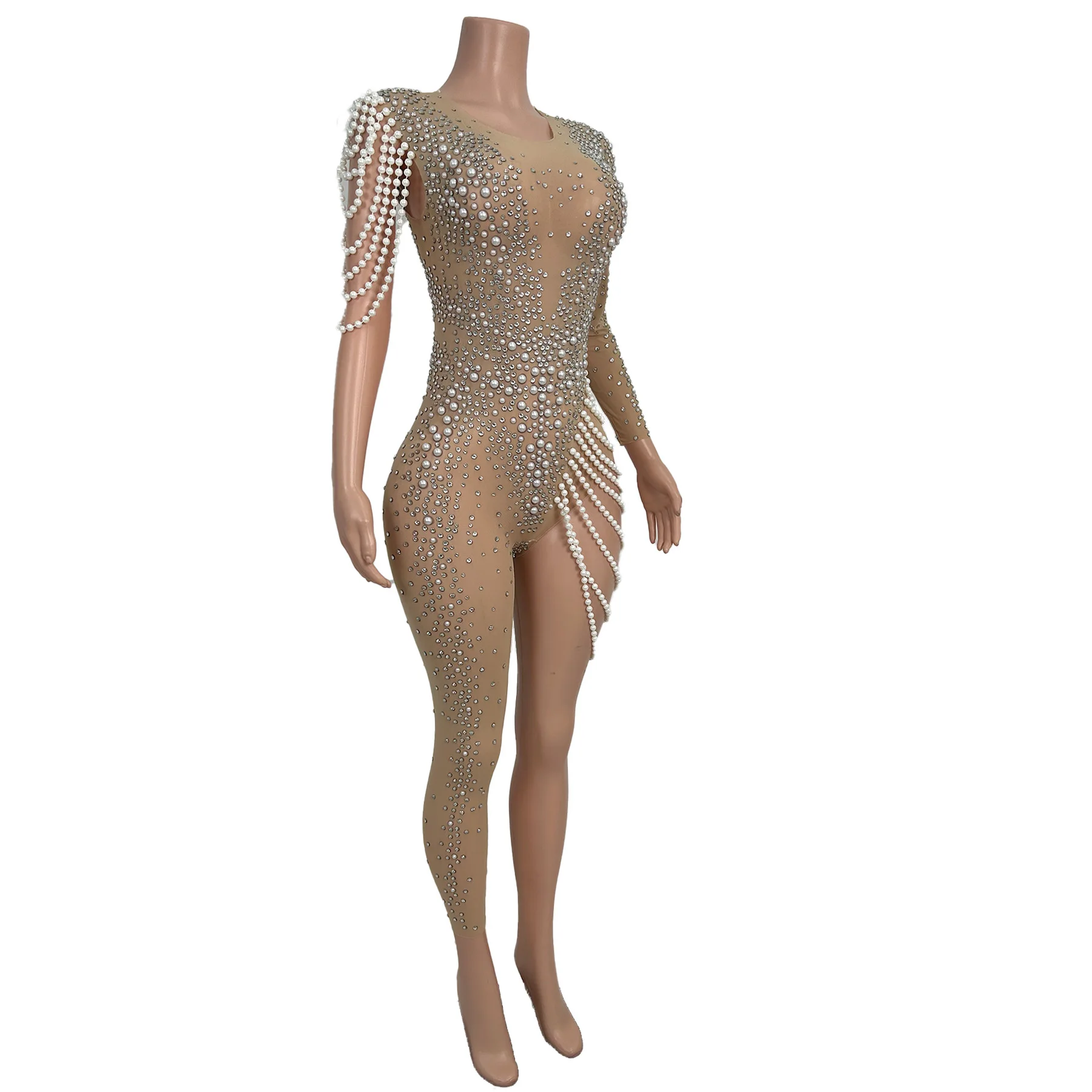 

Sexy Long Sleeves Glitter Sequin Women Jumpsuit Night Club Party One Piece Bodysuit Ladies Rompers Dance Show Festival Outfit