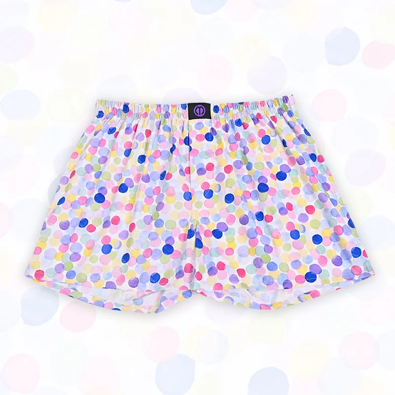 Neon dots Pure Cotton Underwear Pattern For Men And Women Pattern Comfortable Breathable Shorts For Home Leisure