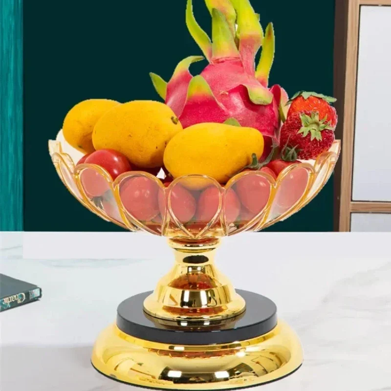 Dried fruit and fruit plate, home living room,  European style multi-layer crystal fruit plate, high-end light luxury style