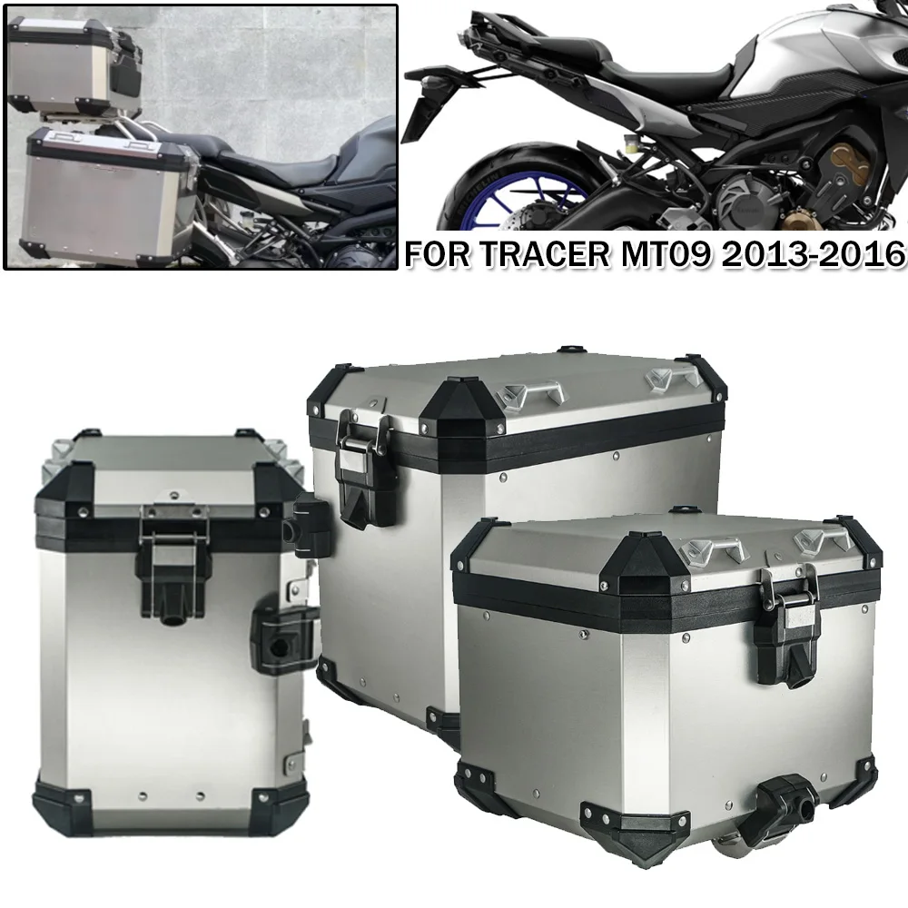 

Motorcycle Rear Luggage Topcase Tail Helmet Tool Box Trunk Panniers With Bracket Rack For Yamaha MT09 Tracer 2013 2014 2015 2016