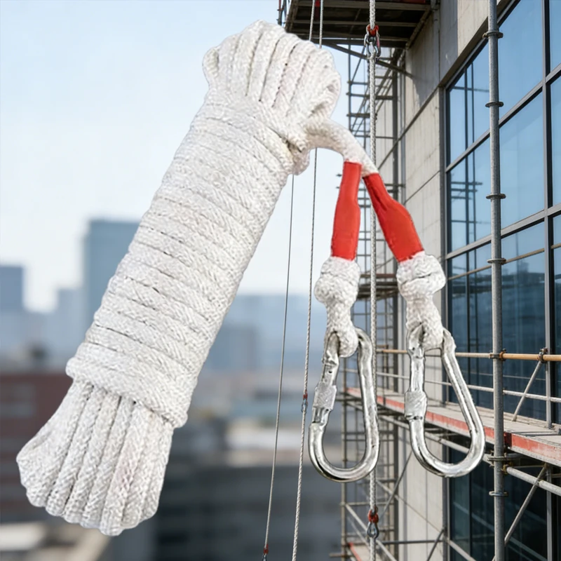 20M Clothesline Home Hanging String White Clothes Drying Ropes with Steel Wire Core Windproof Clothes Drying Rope for Outdoor