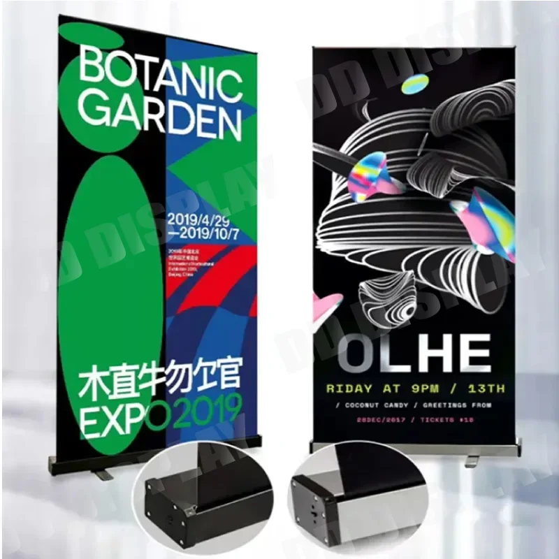 DD Retractable Roll Up Banner Stand Personalized Advertisement Sign Display Custom Printing Retractable Shop Banner Stand