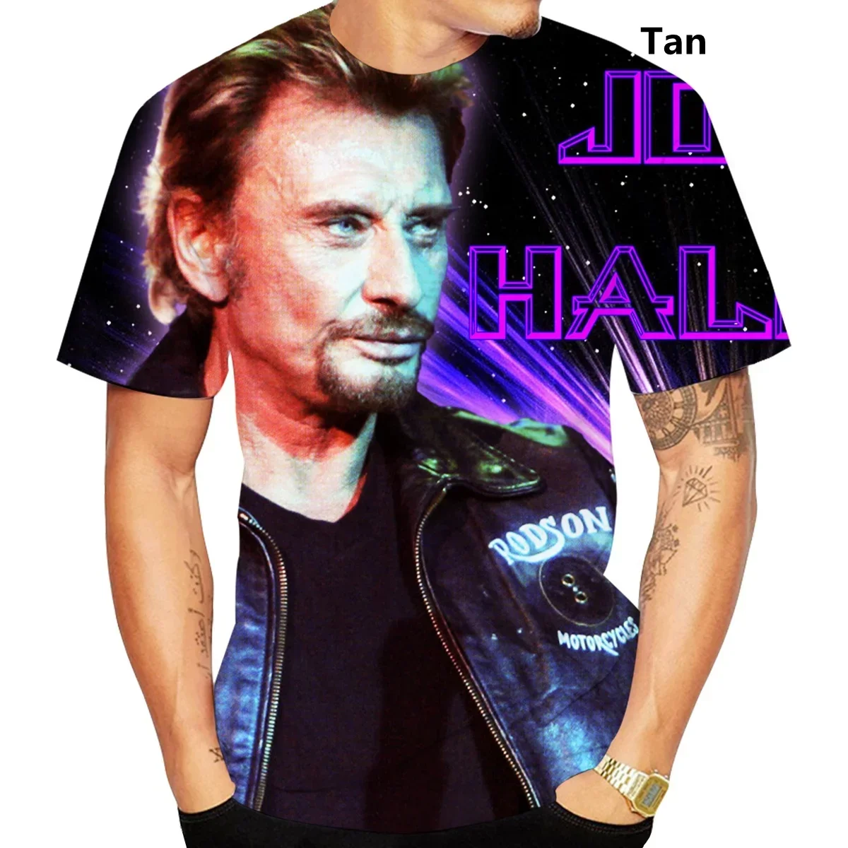 Hot Summer New Fashion Rock Star Johnny Hallyday 3d Printing T Shirt Men Women Street Style T-shirt