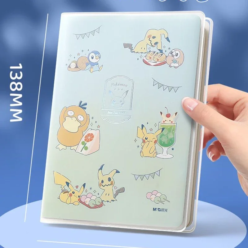 Anime Pok é mon peripheral notebook A6 rubber case 80 horizontal line student cute Pikachu portable pocket notebook