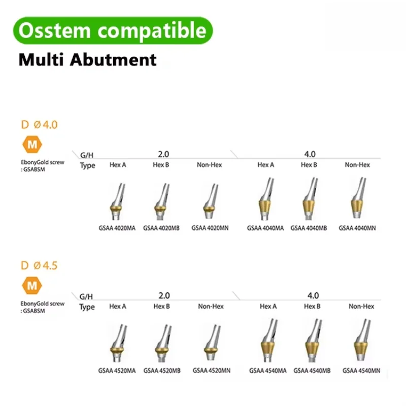 Osstem Angled Abutment 17 Degree A Type&B Type Titanium Abutment for Hiossen TS III Implant System Dental Parts in Stock