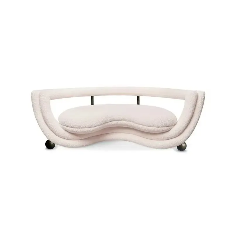 Modern creative fabric combination sofa single corner metal frame living room hotel lobby leisure villa