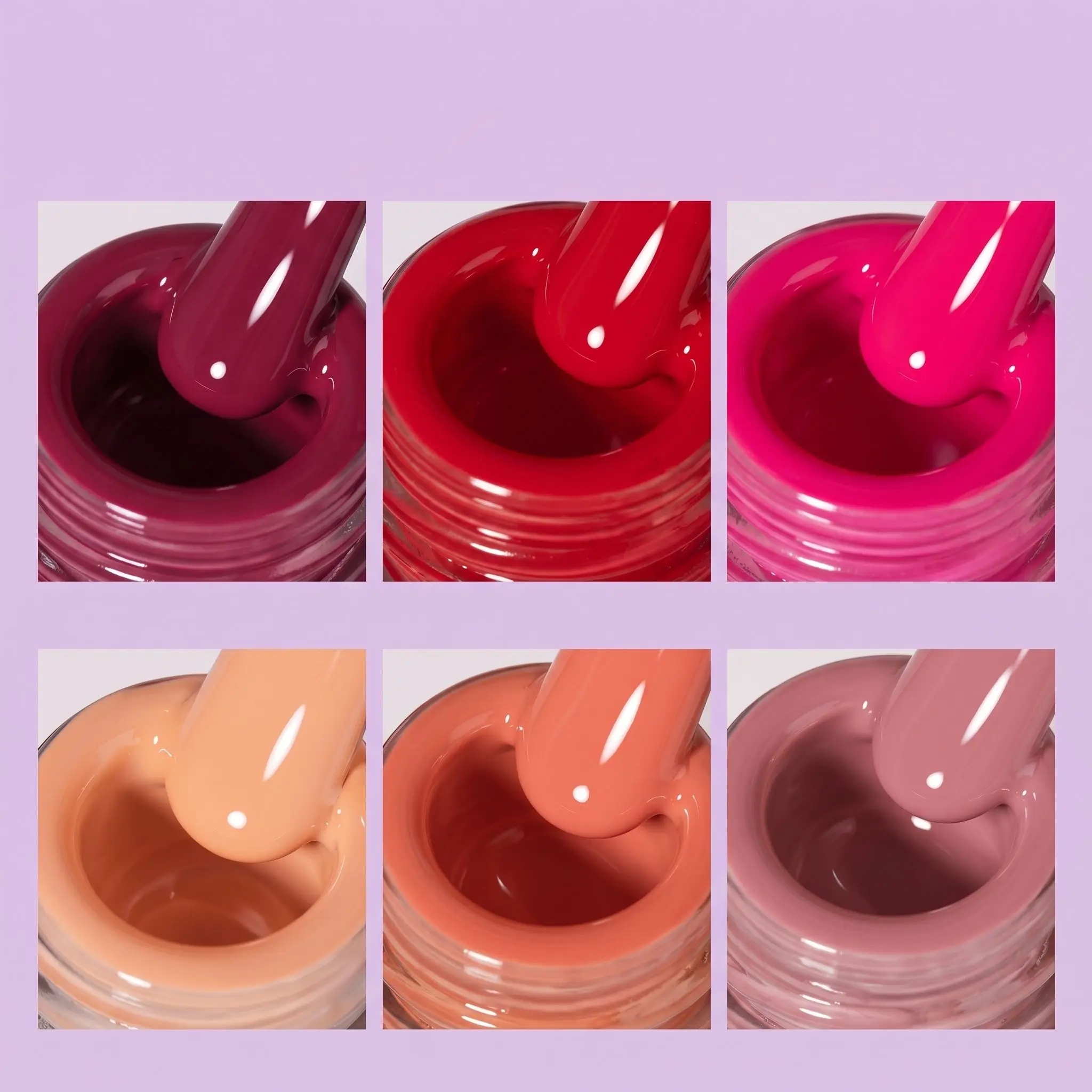 Hassleless 6-Color Nail Gel Set, Salon-Grade/Led-Curing Gel, 6 Bottles/15Ml Glass Bottles, Removable Formula, Long-Lasting, High Shine, Suitable for Daily Wear, Parties, and Holidays, an Ideal Gift for Women and Nail E