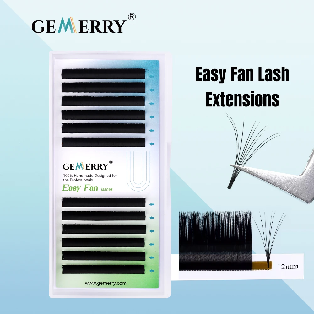 GEMERRY Easy Fan Lashes Faux Mink Eyelash Extensions 8-14 mm Mix Length Blooming Lashes 2D 3D 5D 6D 8D Russian Volume Eyelashes