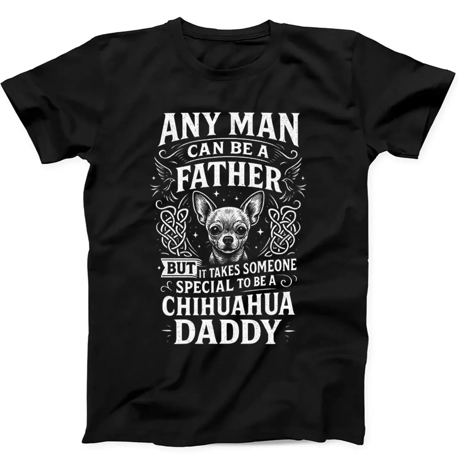 Camiseta Chihuahua Papa Vatertag Vater Hund Tier lustig schwarz Geschenk 443 vintage Lavada Elegante Informal Gráfica Cómoda