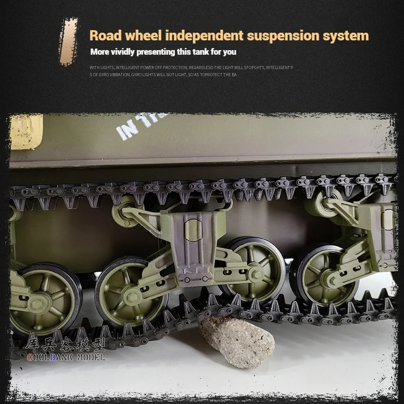 Rc Tank Heng Long 1/16 American M4a3 Sherman Electric Remote Control Tank Model Telescopic Barrel Military Model Holiday Gift