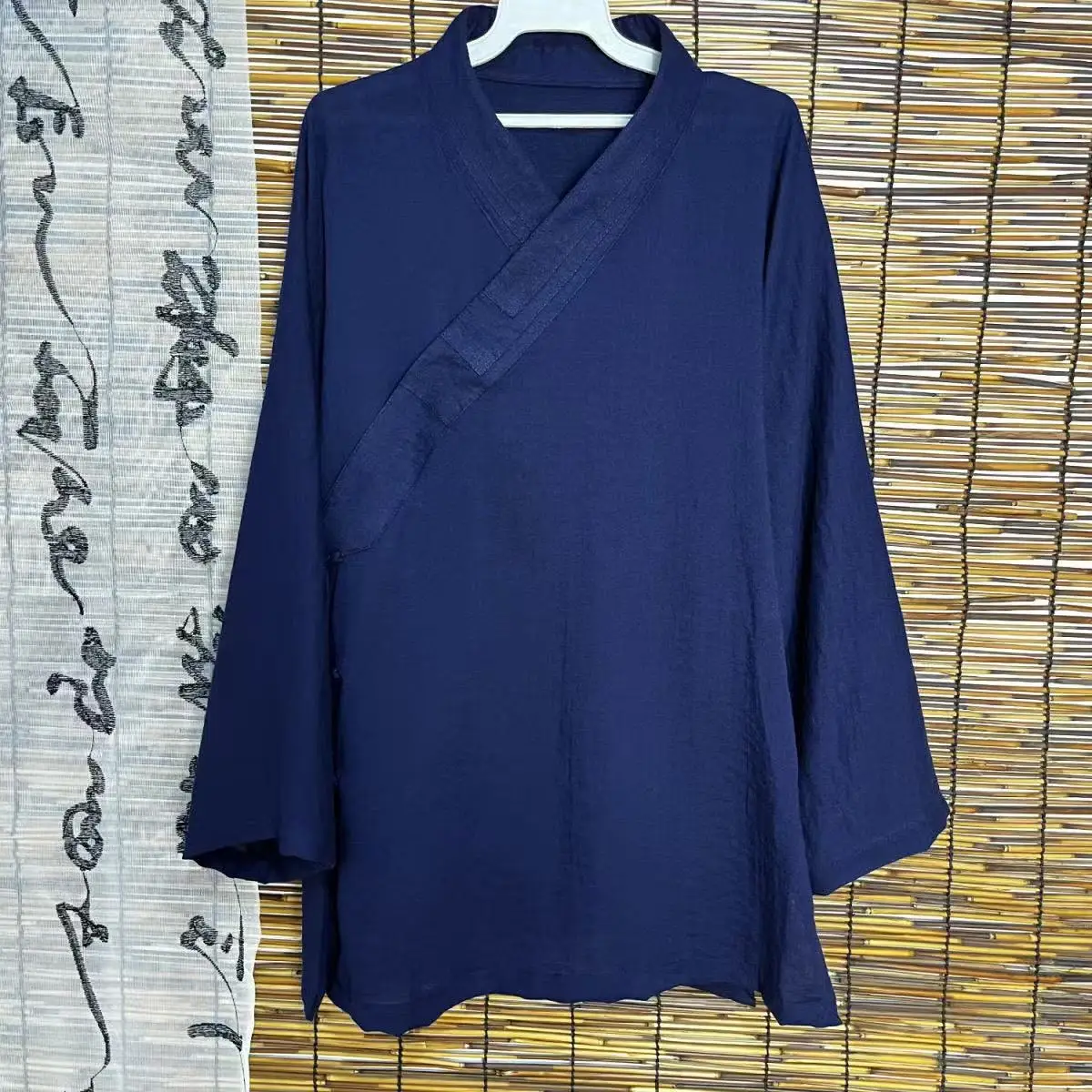 Traditional Taoist Clothing Ancient Chinese Short Sleeved Top Shirt Men Women Tai Chi Morning Exercise Uniform Taoism Robe