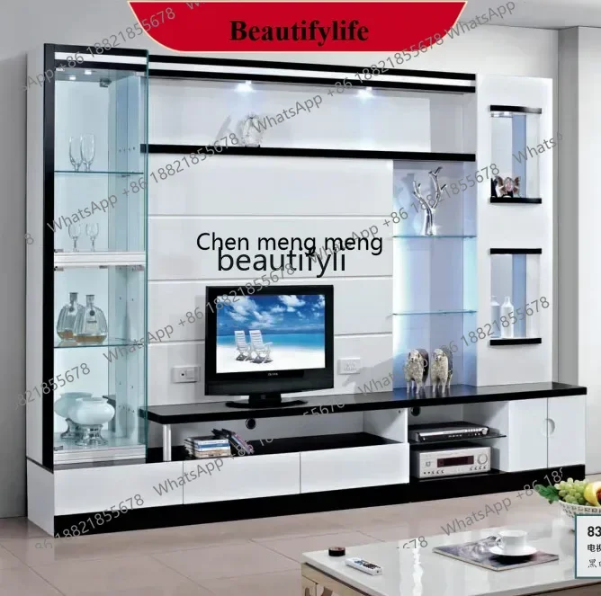 

D178 Integrated cabinet living room combination multi-functional glass cabinet door storage, TV wall cabinet