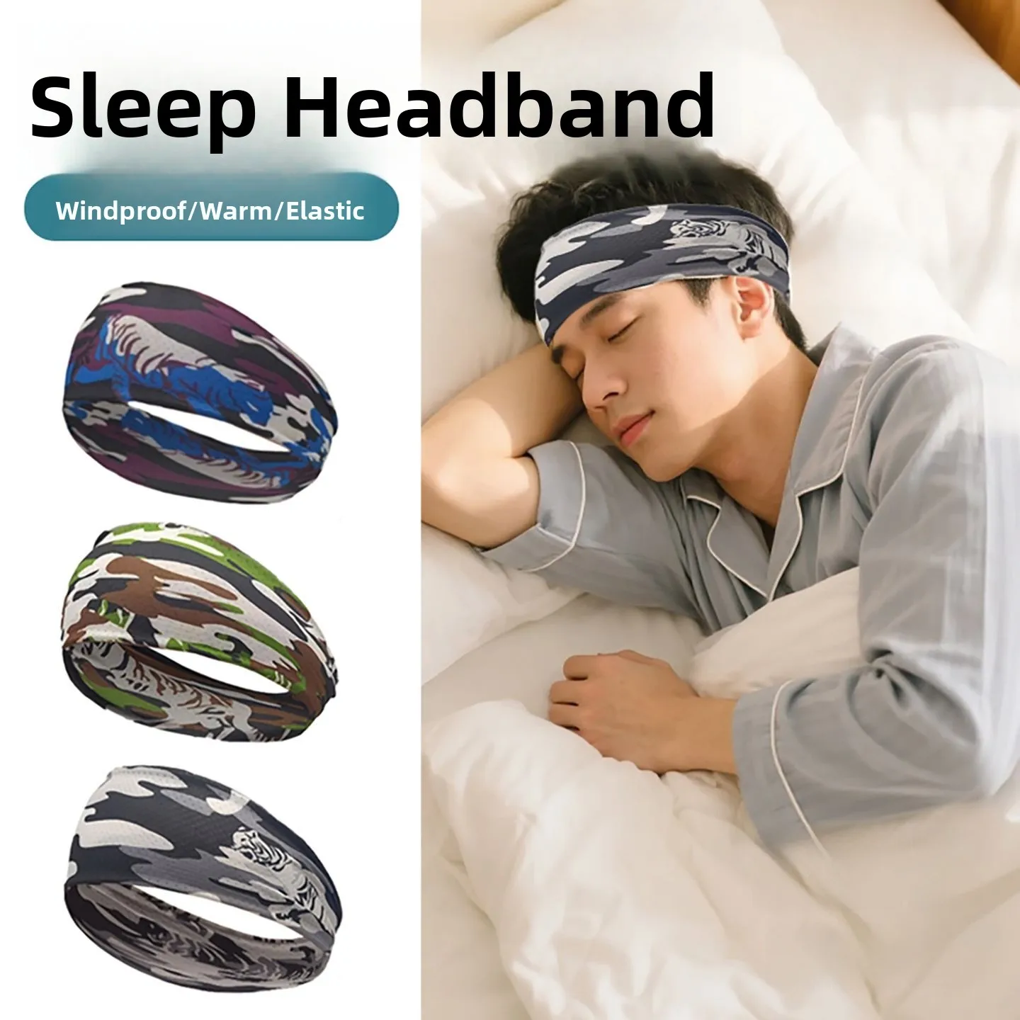

Мужская маска для сна, ветрозащитная повязка на голову для бега, теплая повязка для волос для помещений с кондиционером, универсальная, на все сезоны, удобная посадка