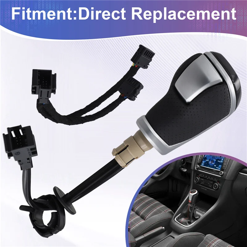 

A21F-Car LED Shift Knob Electronic Shift Handle With Holes For VW Golf Mk6 Mk7 Passat B7 B8 Tiguan MK2 Shift Handle