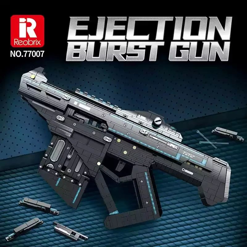 1508 Pcs Ejection Burst Gun MOC, Shell-Ejecting Auto-Fire DIY Building Toy for Home Decor, Challenging Gift for All Ages