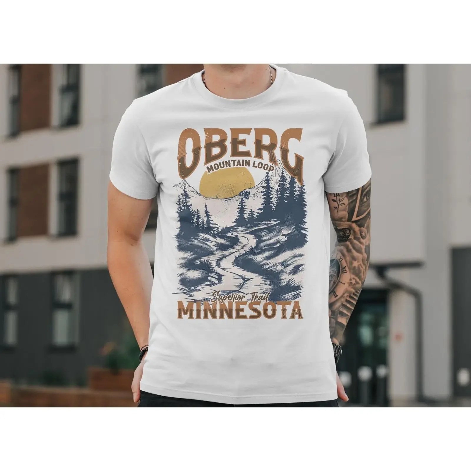Minnesota Mountain T Shirt 100 Cotton Urban Vintage vintage Washed Stylish Breathable Top For Everyday Wear fashion Soft