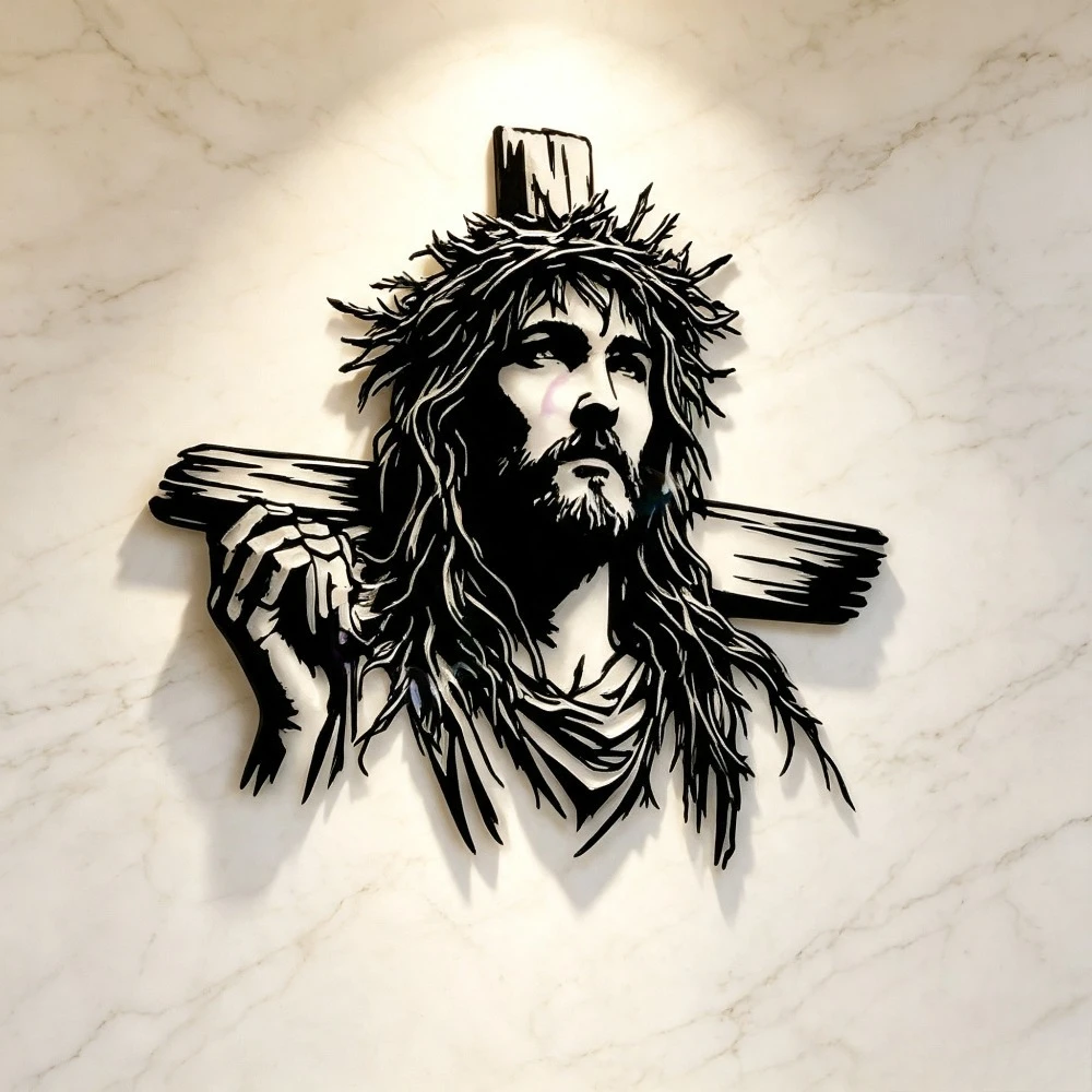 CIFBUY Iron Wall Art Crown Of Thorns Metal Sculpture Gothic Sign Decor For Home Indoor Outdoor Yard