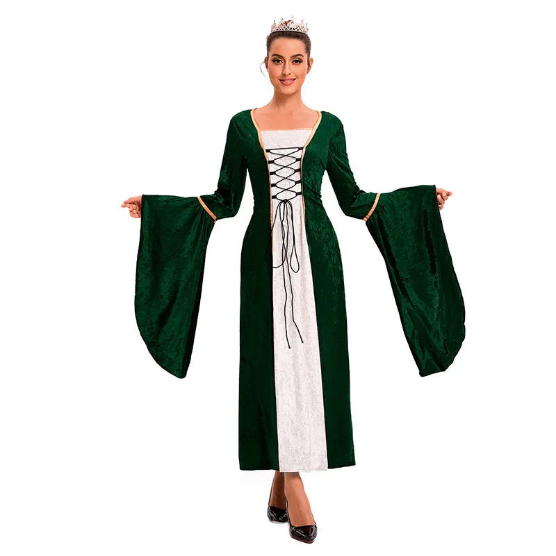 Halloween Hit Queen Court Kostüm Long Sve Gürtel Langes Dr Performance Kleid Bühnenaufführungskleidung Damen Faion
