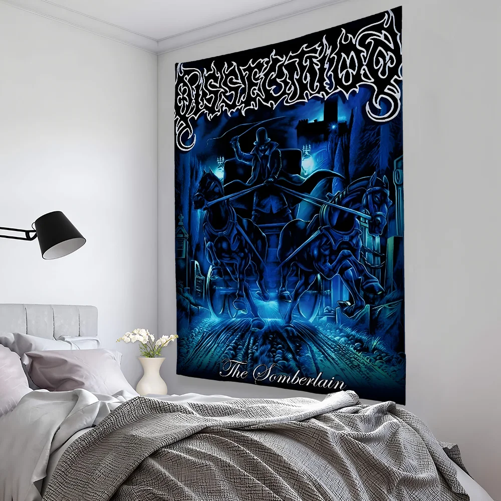 D-Death D-Dissection Black Metal Tapestry Bedroom Living Bar Garden Outdoor Microfiber Festival Decoration Background Art Banner
