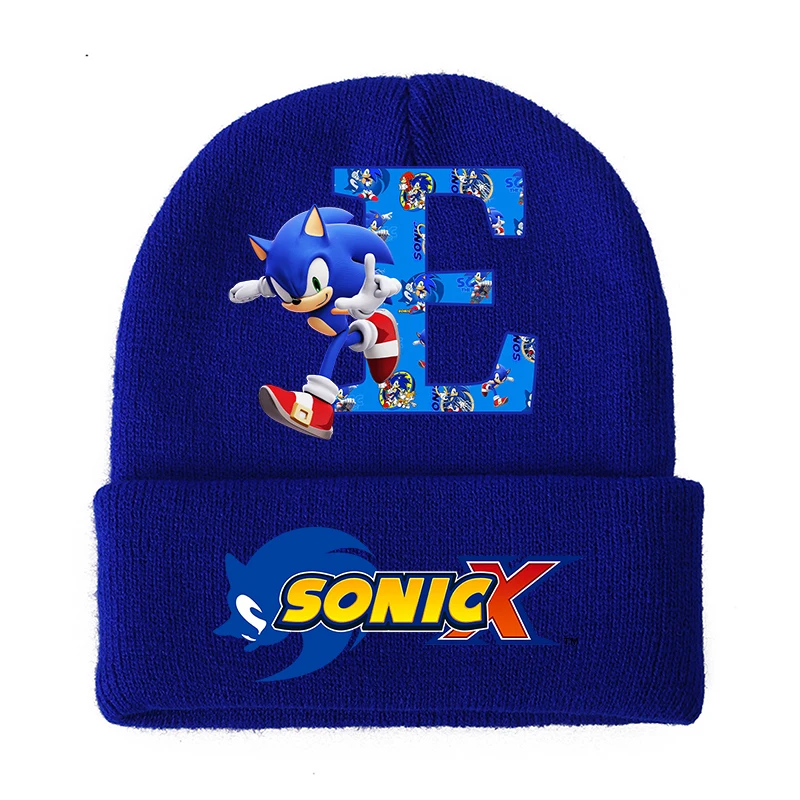 Sonics Boys Girls Knitted Hats Children Headgear Cotton Winter Outdoors Cute Woolen Cap Student Cartoon Anime Kids Birthday Gift