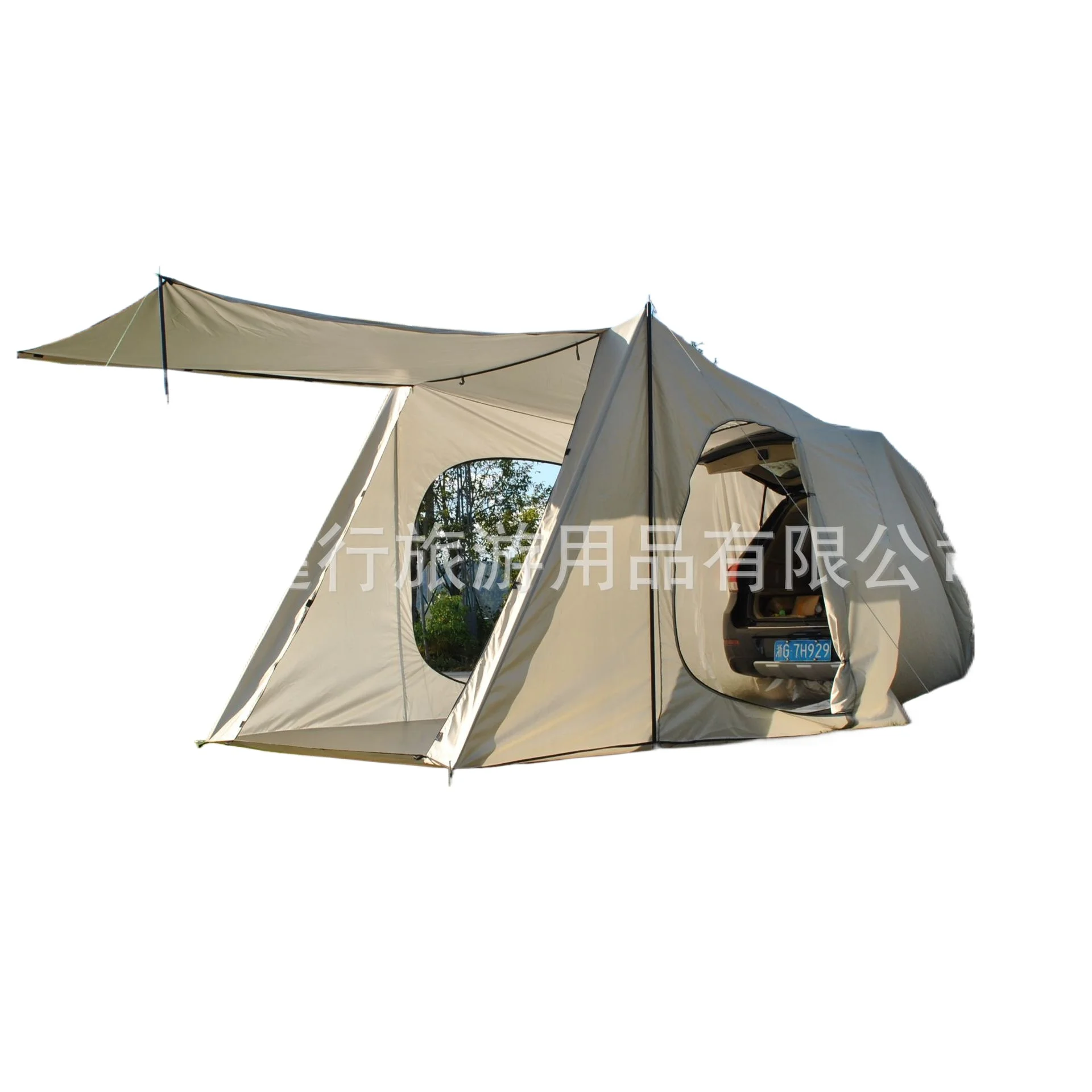 6 Person Car Rooftop Tent for SUV Truck Van RV Camper with Extended Tailgate Awning for Camping Hiking Outdoor Travel Family