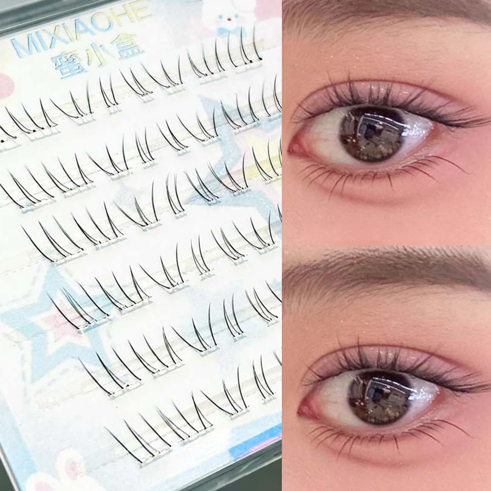 แถบใสสำหรับต่อขนตาปลอม 0.05 มม. ใยบาง สำหรับต่อขนตาล่างแบบช่อ ให้ลุคธรรมชาติ