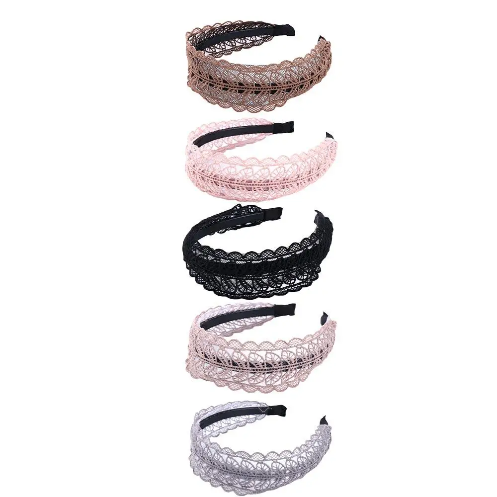 Fashion Design Make up Temperament Resin Korean Style Hair Wear Women Hair Accessories Wide Side Hairband Lace  Leaves Headband