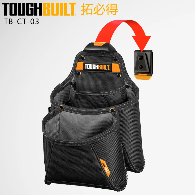 TOUGHBUILT TB-CT-03 Mega Supply Pouch Multi Functional Tool Waist Bag For Carpenters/Plasterers