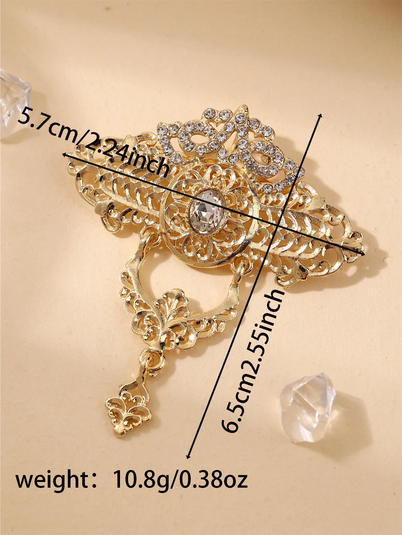 1 Stück Marokkanische Damen-Hochzeitsbrosche, Festliche Abend-Brautbrosche, Damen-Kragenbrosche, Nahöstliche Damenbrosche – Detail 7