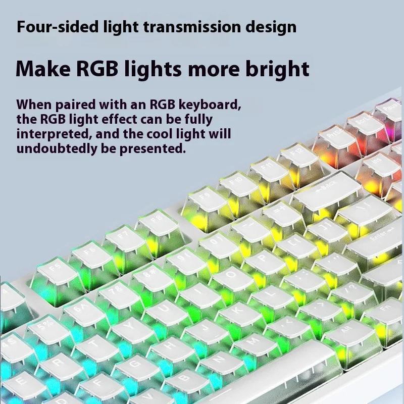 Keycaps Are Transparent On All Sides Oem Height Pbt Material With 114 Exquisite Cool And Lightweight Printed Standard Cross Hole