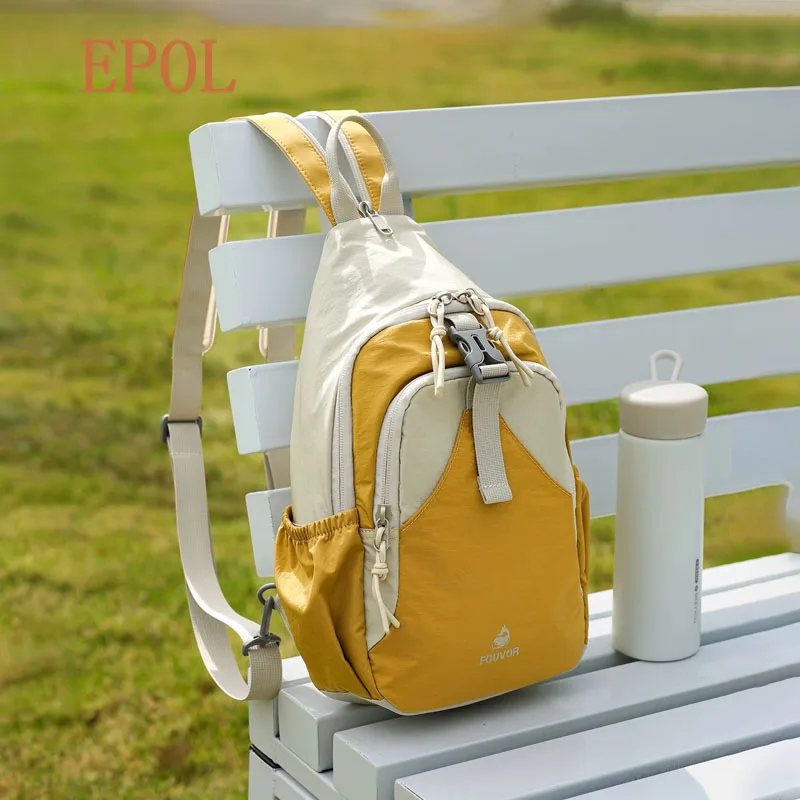 

EPOL Outdoor Hiking Crossbody Chest Bag Multifunctional Lightweight Small Shoulder Backpack for Sports Cycling Travel 3068-20