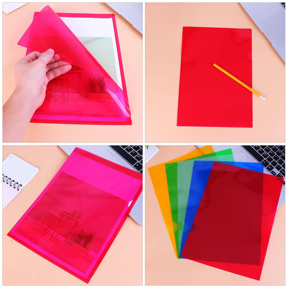 10Pcs A4 Letter Size Envelopes Plastic File Folders Clear Page Protectors for Documents Lightweight Document Organizer Home