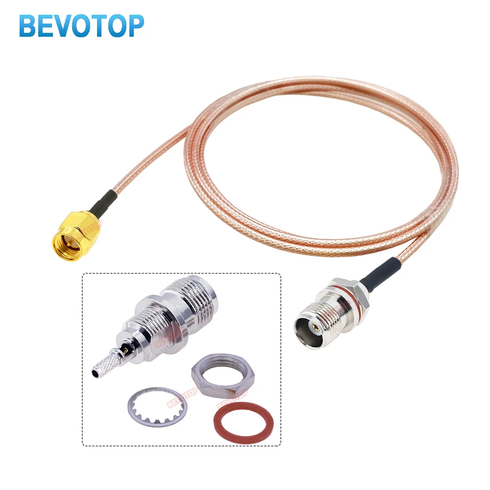 1PCS TNC to SMA RG316 Cable Rear Screw TNC Female Bulkhe to SMA Male Female Jumper 50 Ohm RF Coaxial Extension Pigtail