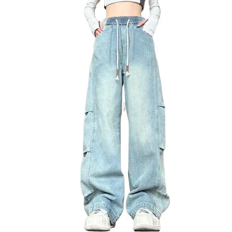 New American jeans Loose personality Jeans for Men and Women Street Personalized Straight Leg Retro Casual Pants Mopping pant