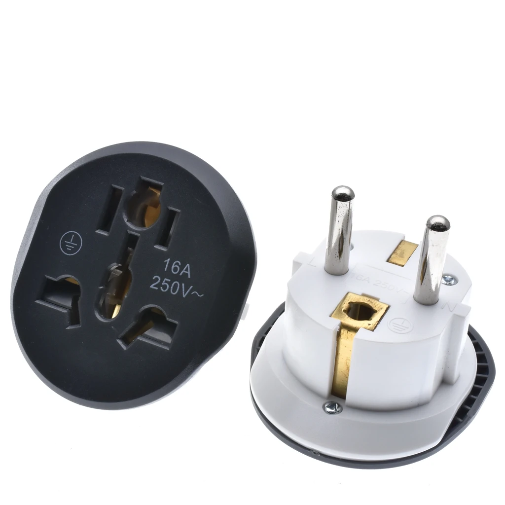 16A 250V EU Converter Universal EU Plug AU US UK CN To EU Adapter European Travel Adapter Socket