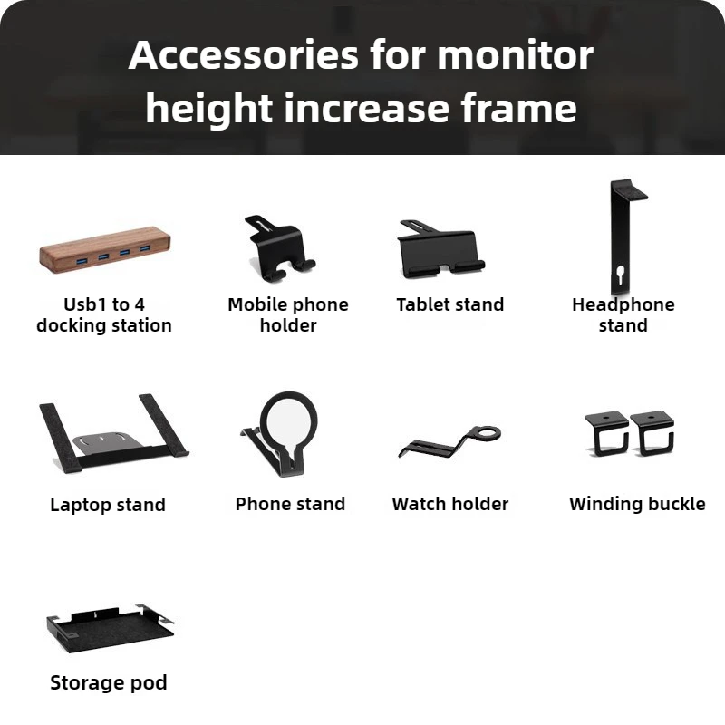 Computer Monitor Height Increasing Bracket Accessories Office Computer Rack Expansion Kit Modular Desktop Storage Accessories