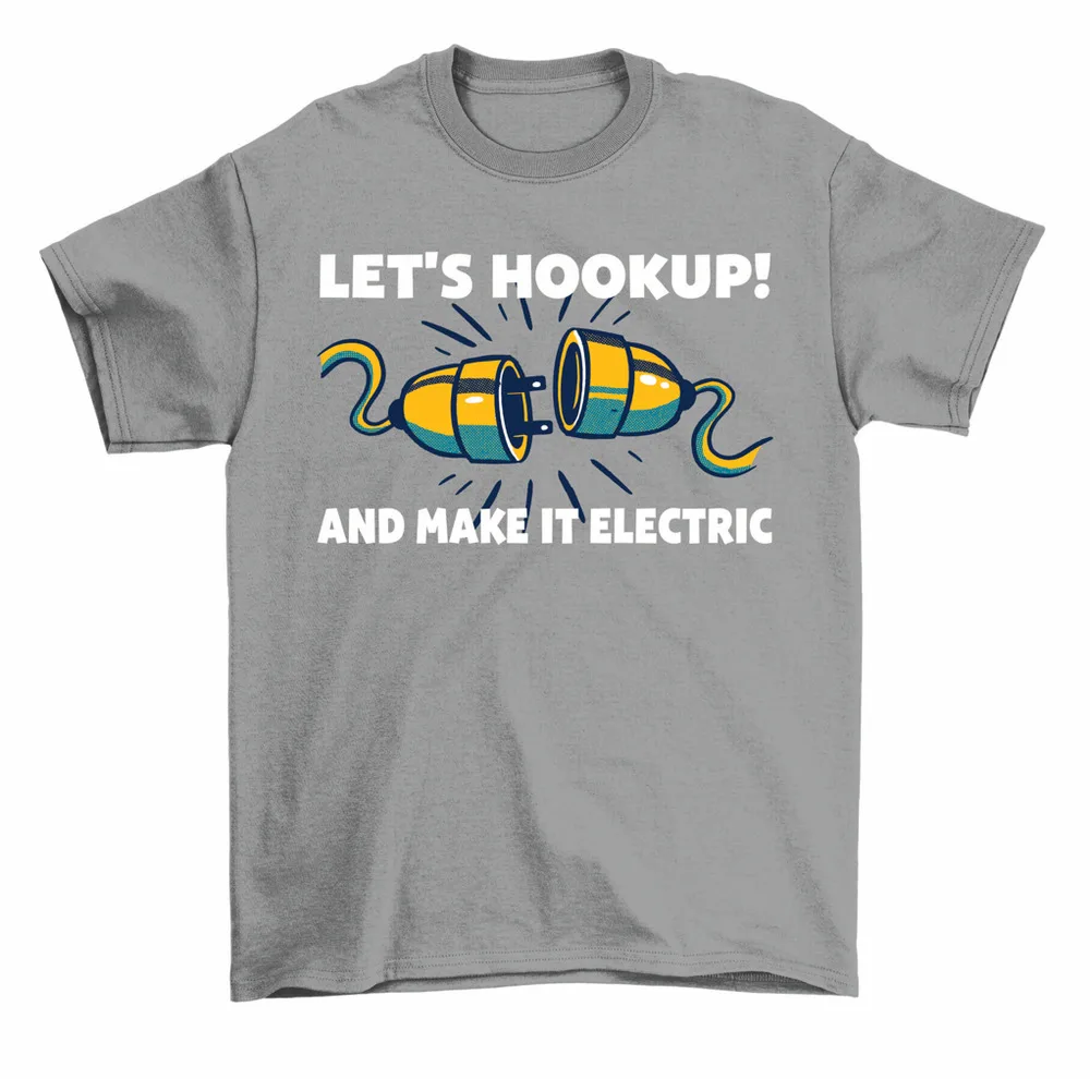 男性と女性のためのアレットのフックアップ半袖Tシャツ,綿100%,電気プラグ付き,バレンタインデー用,高品質