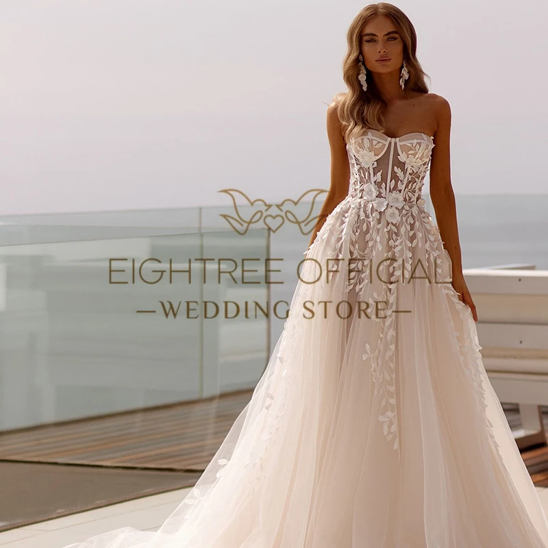 Eightree 2024 A-Line Wedding Dresses Formal Sweetheart Appliques Wedding Gowns Boho Beach Bridal Prom Dress bestidos de novia