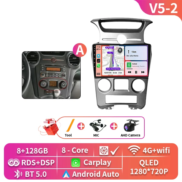 Auto Android Voor Kia Carens UN 2006-2012 5G wifi BT Draadloze Carplay Scherm Radio Stereo Multimedia Speler GPS Navigatie DVD