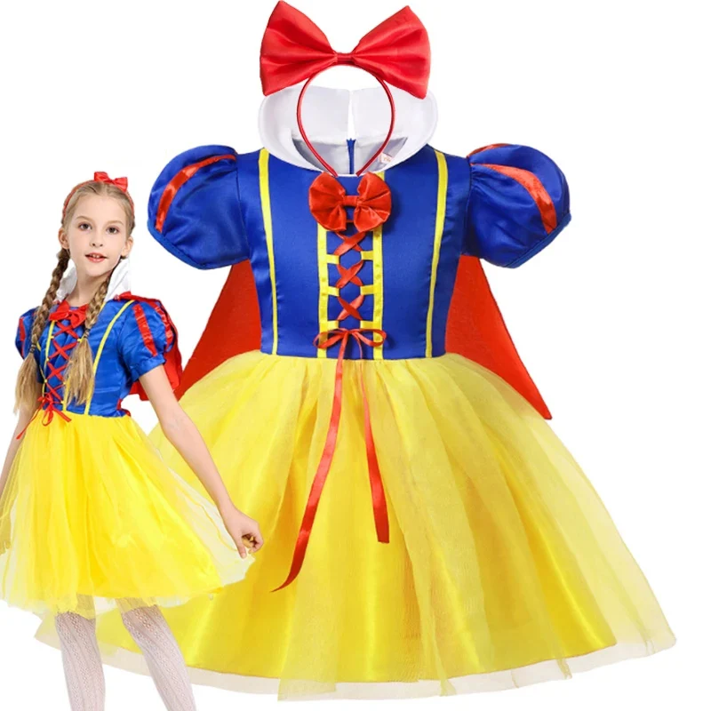 

Платье Белоснежки для девочек, детские наряды принцессы, костюмы для малышей, нарядная одежда Белоснежки и охотницы, наряды для рождественской вечеринки
