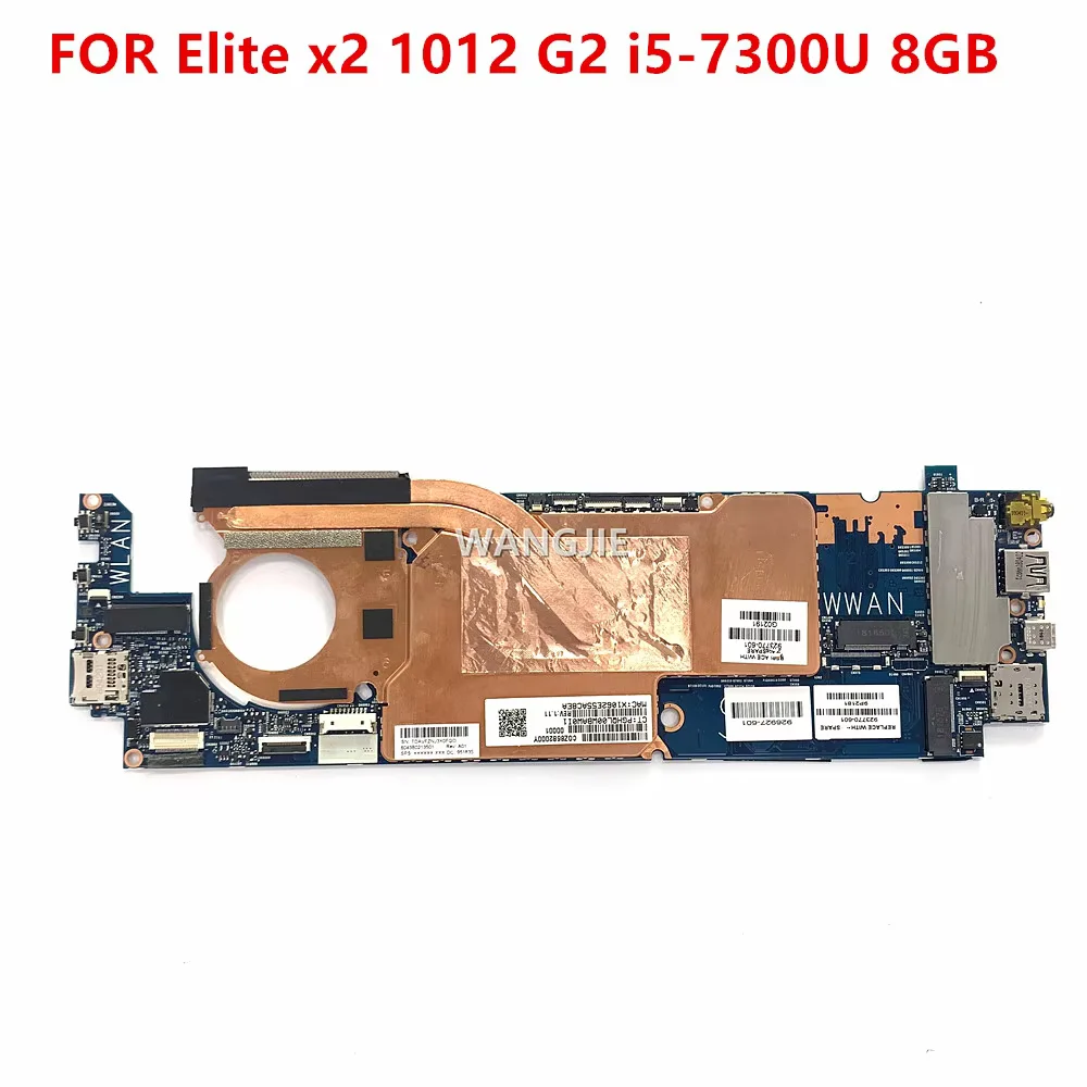 923770-601 923770-001 For HP Elite X2 1012 G2 Laptop Motherboard 6050A2863101 UMA I5-7300U 8GB RAM WIN 100% Working