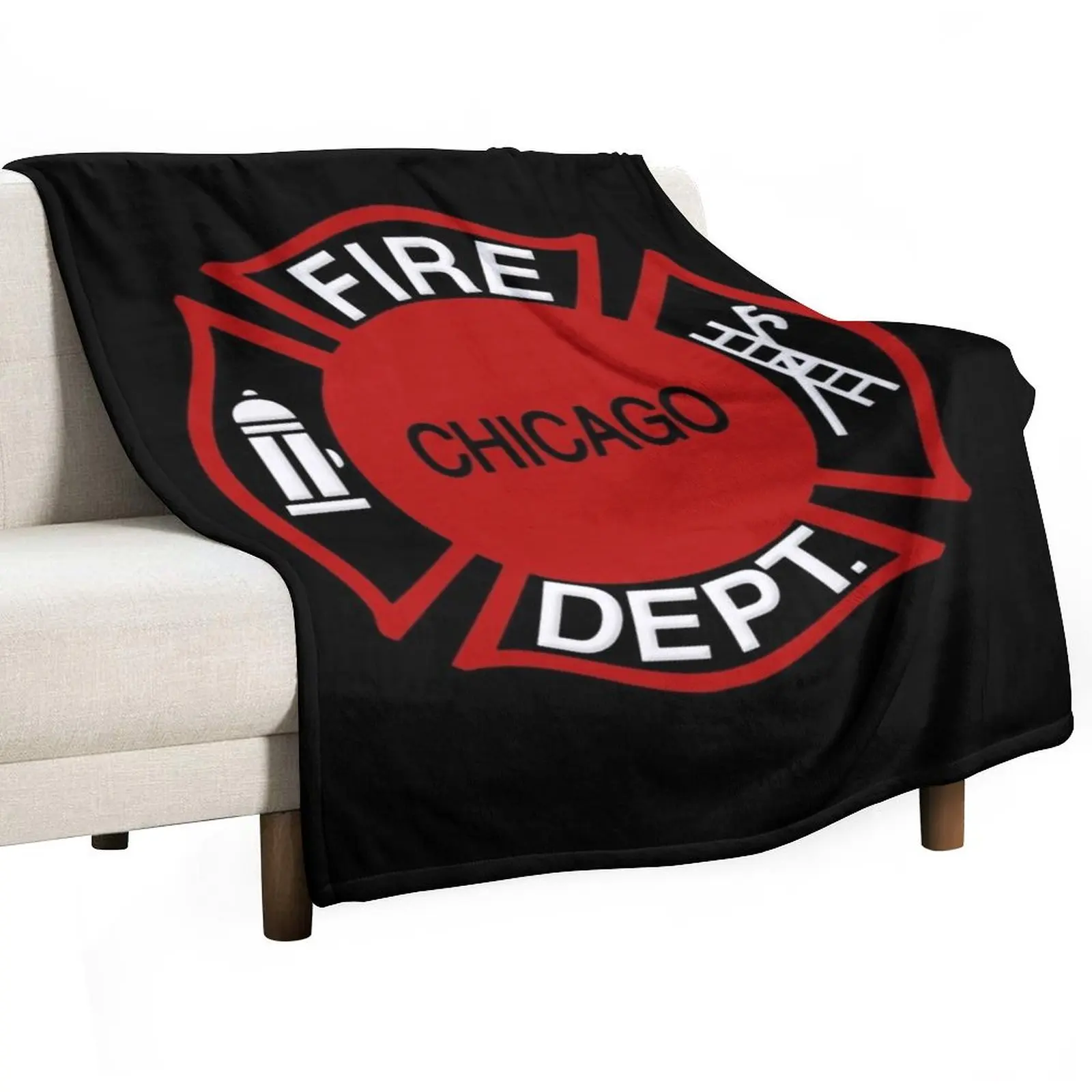 CFD Chicago Fire Department Throw Blanket Luxury St Loose Thin Soft Big Decorative Throw Decorative Beds Blankets