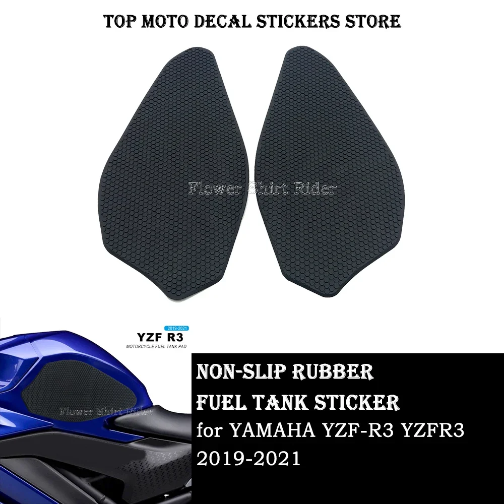 

for YAMAHA YZF-R3 YZFR3 YZF R3 2019-2021 Motorcycle Side Fuel Tank pad Tank Pads Protector Stickers Knee Grip Traction Pad