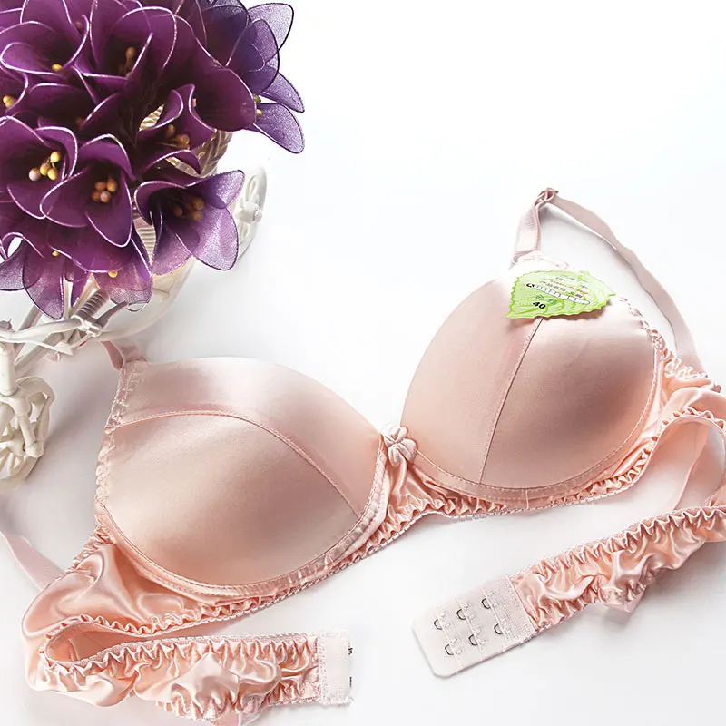 Durable, affordable, and minimalist simulated silk without steel rings, sponge silk bra, comfortable A-cover underwear