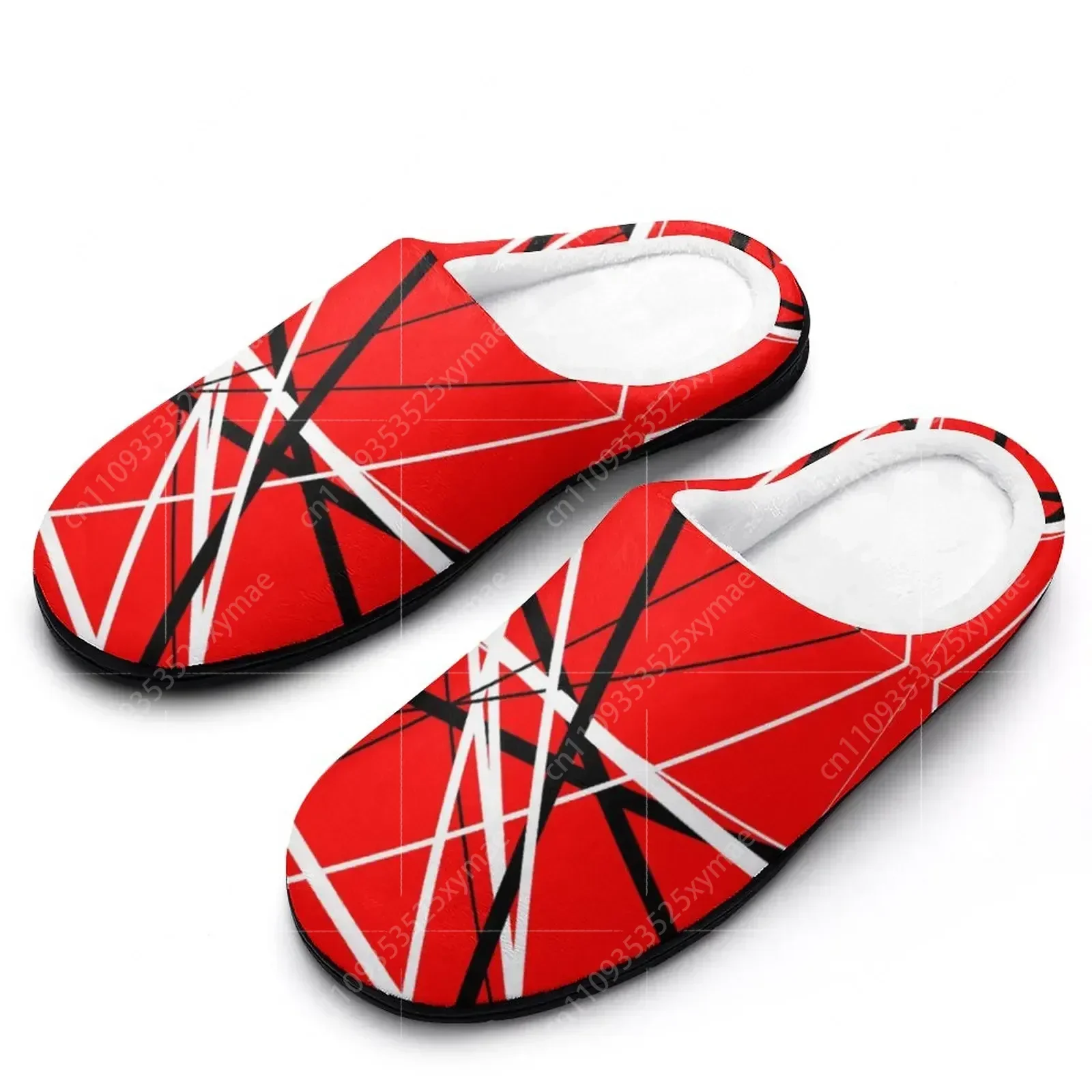 Pantuflas Cálidas de Invierno Evh 5150 Stripe 9 para Hombre y Mujer, Sandalias de Algodón Antideslizantes para Parejas, Uso Doméstico   Zapatos de Mujer Tipo Mocasín con Suela Suave