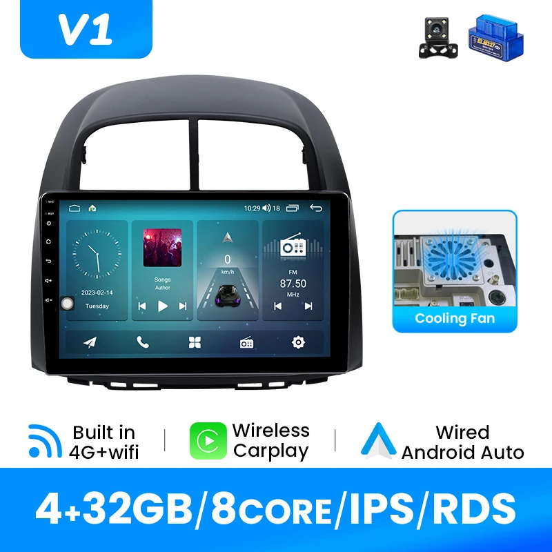 10.1 "Android 14 Auto Head Unit Voor Toyota Passo Daihatsu Boon Sirion Subaru Justy Perodua Myvi Draadloze CarPlay Android auto