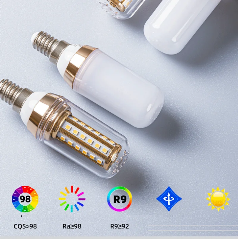 1pc RA98 Full Spectrum Eye Protection LED Bulb E27 E14 RGO 7W Small LED Corn Light 3000k Natural White 4000k 5000k 5500k 6000k