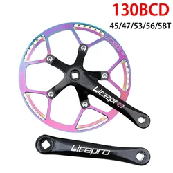 130 BCD Chainring Square Connecting Rods Crankset 45T 47T 53T 56T 58T Bicycle Crank and Chainwheel for Gravel Road Bike