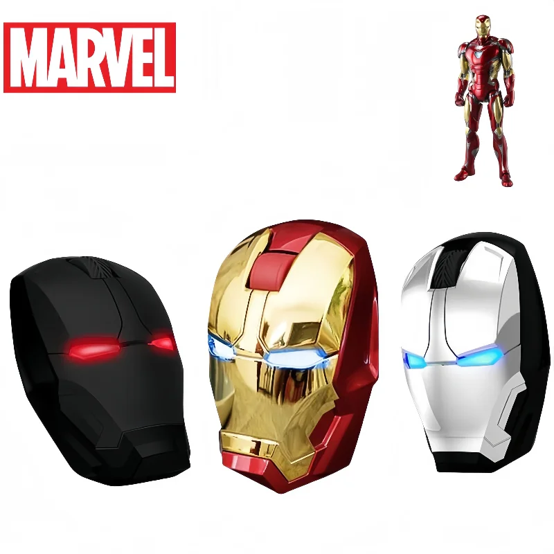 

Marvel Iron Man Wireless Silent Mouse Game Office Home Anime Cartoon Fashion Personality Creative Luminous Mouse holiday gift